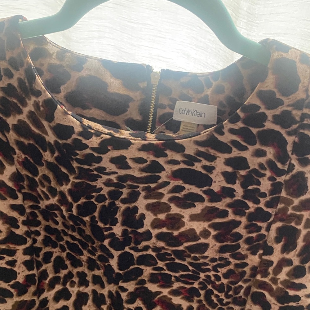 Calvin Klein Animal Print Dress - Black and Brown